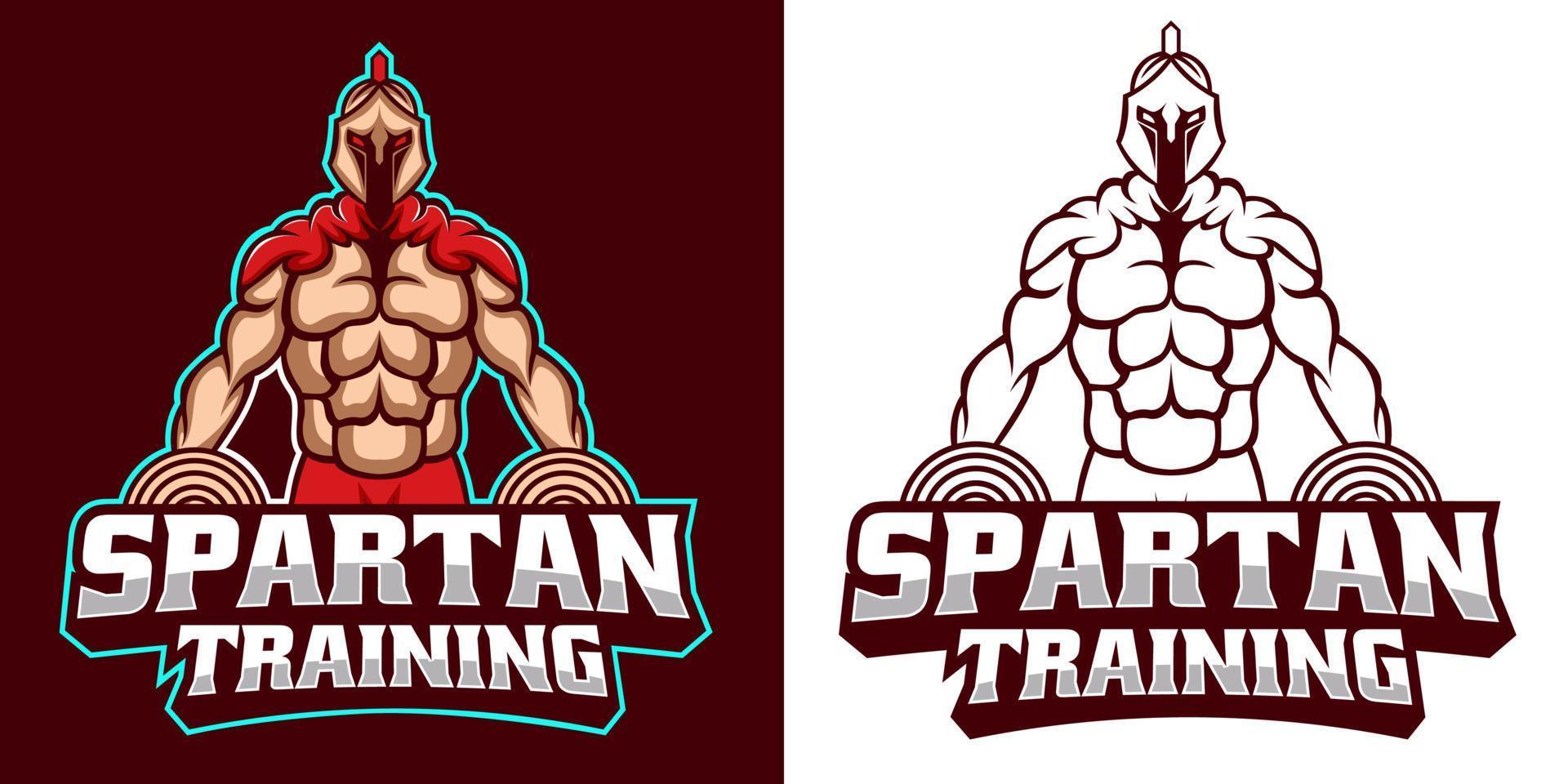 spartansk maskot sport logotyp design. spartansk krigare maskot vektor illustration logotyp. gladiator maskot design, emblem design för esports team. vektor illustration