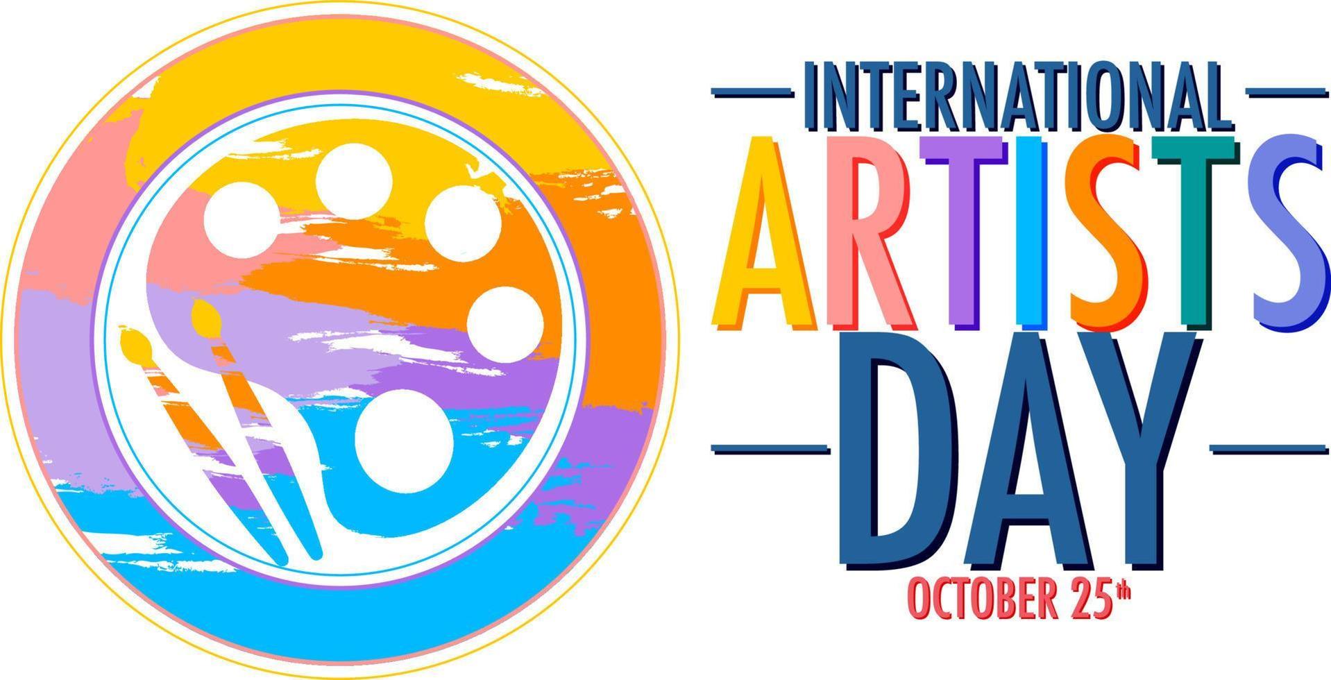 internationella konstnärsdagen affischdesign vektor
