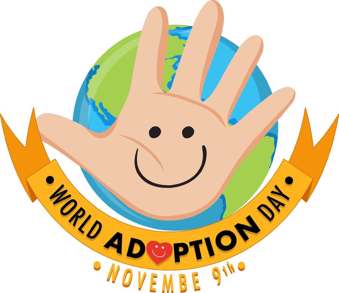 värld adoption dag logotyp design vektor