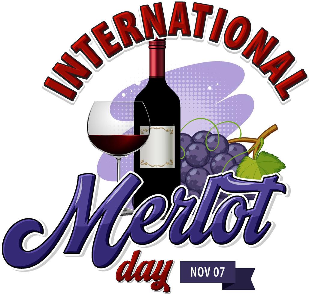 Design des internationalen Merlot-Tag-Logos vektor