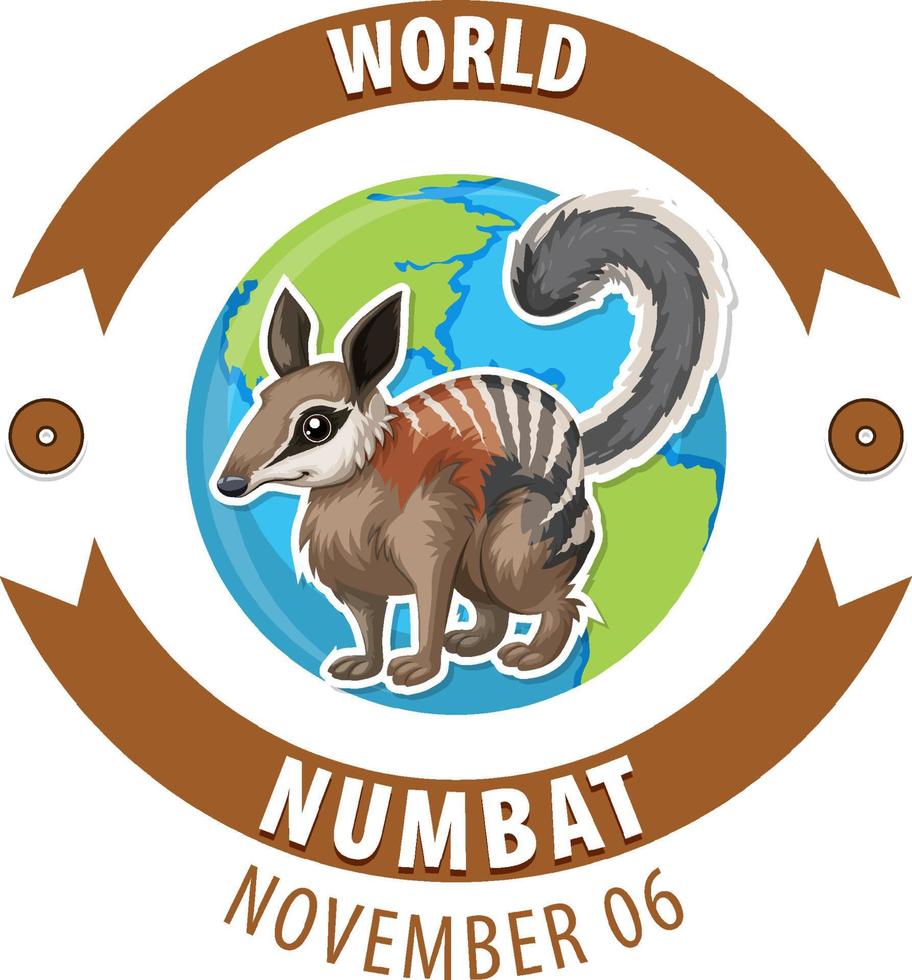 Welt-Numbat-Tag-Logo-Design vektor