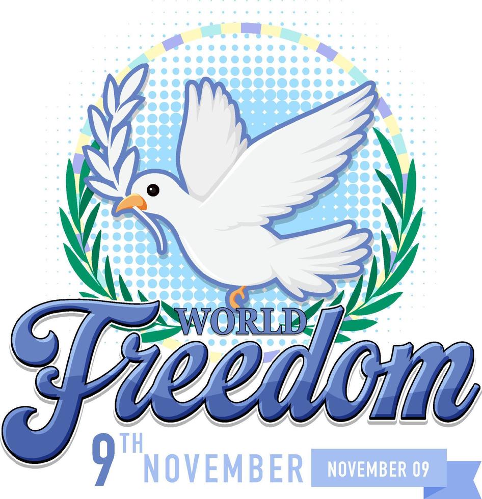värld frihet dag logotyp design vektor