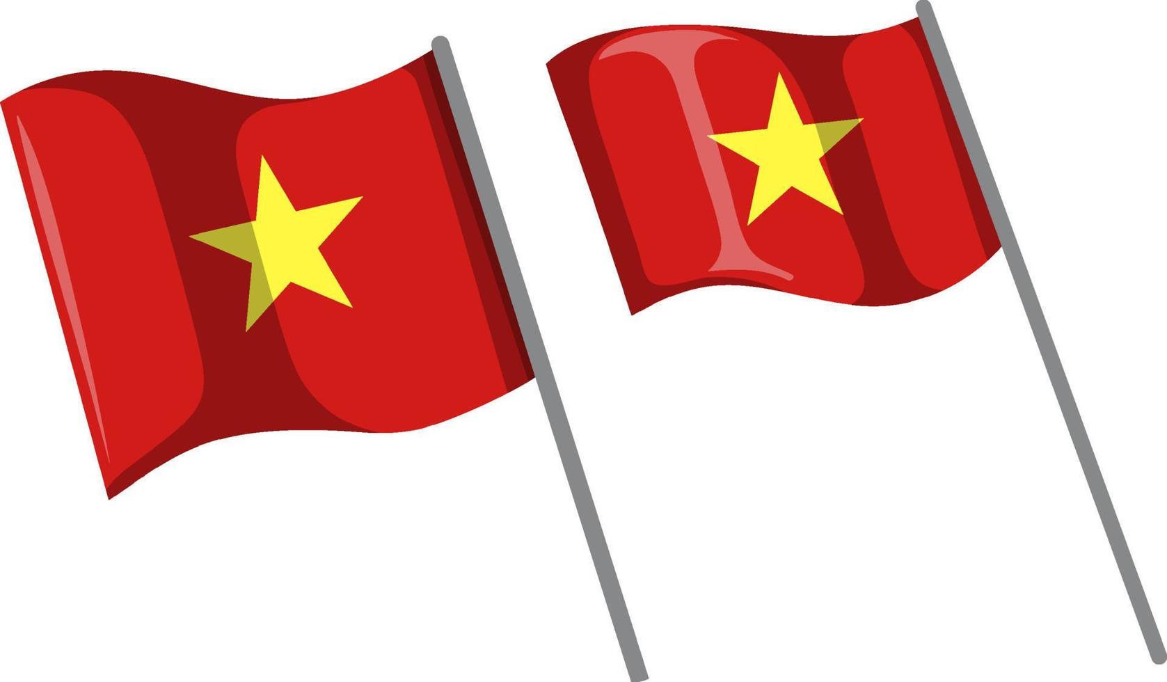 Vietnam-Flagge mit Stange vektor