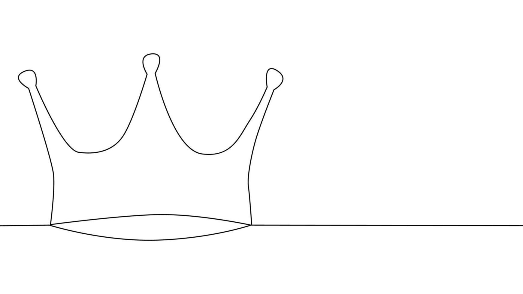 sig drar de linje animering av de krona kunglig, kunglig vektor