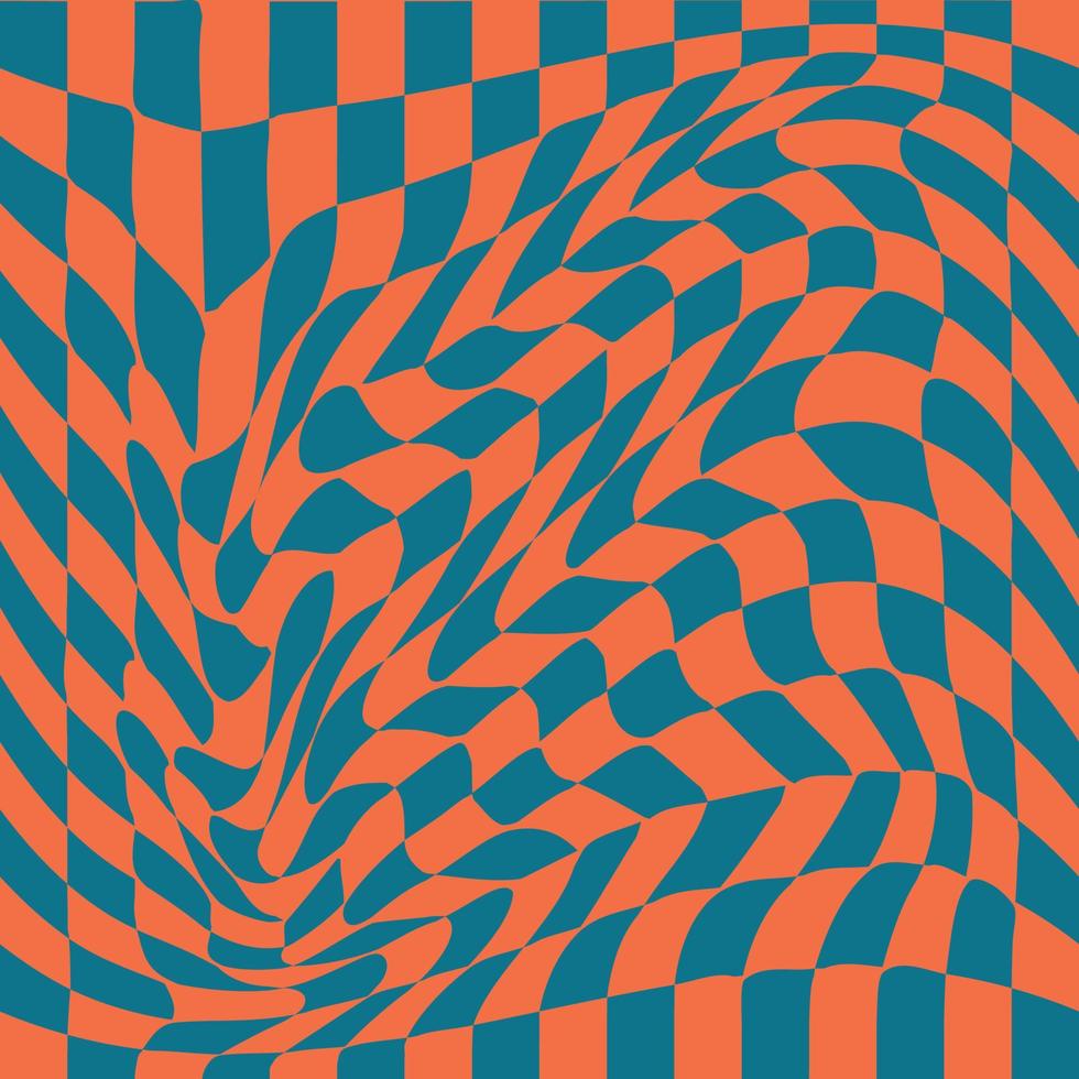 1970 vågig virvla runt sömlös mönster i orange och rosa färger. sjuttiotalet stil, häftig bakgrund vektor
