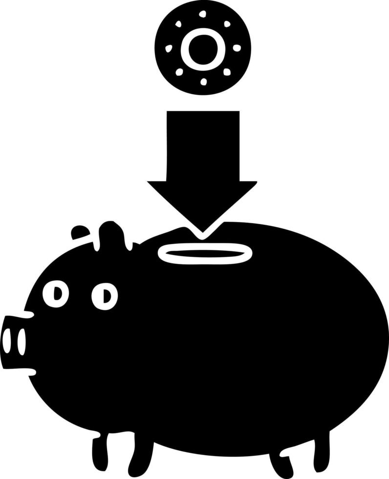 Flaches Symbol Sparschwein vektor