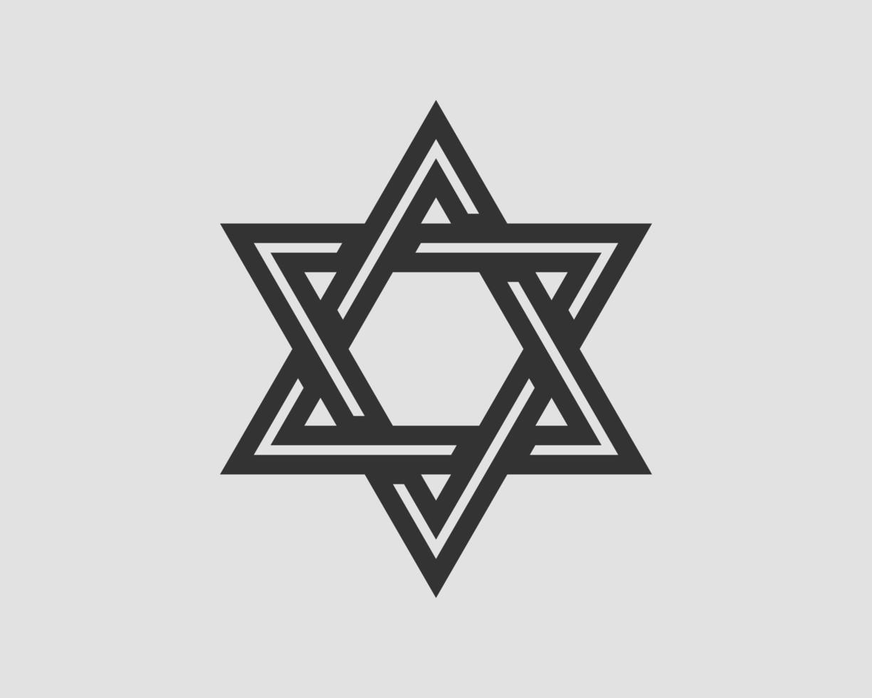 jewish stjärna av David ikon. vektor sex spetsig stjärnor symbol.