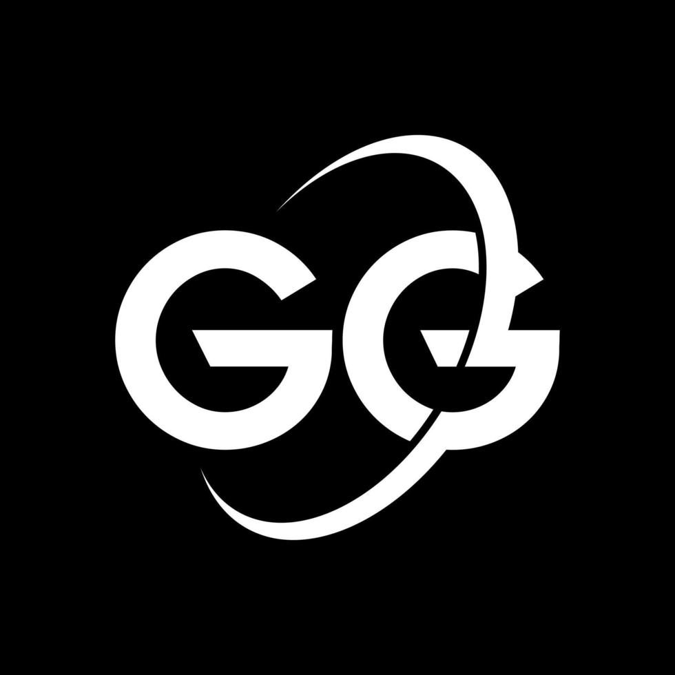 gg brev logotyp design. första brev gg logotyp ikon. abstrakt brev gg minimal logotyp design mall. gg brev design vektor med svart färger. gg logotyp.