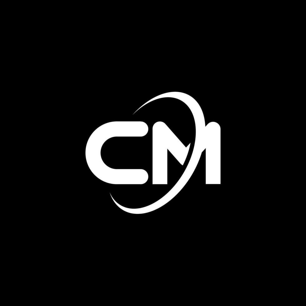 centimeter c m brev logotyp design. första brev centimeter länkad cirkel versal monogram logotyp vit Färg. centimeter logotyp, c m design. centimeter, c m vektor