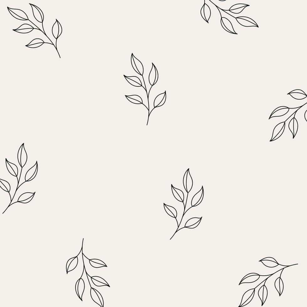 nahtloses muster von blättern und blumen. Hintergrund mit handgezeichneter Textur aus Blättern und Blüten. dekorativer naturhintergrund vektor