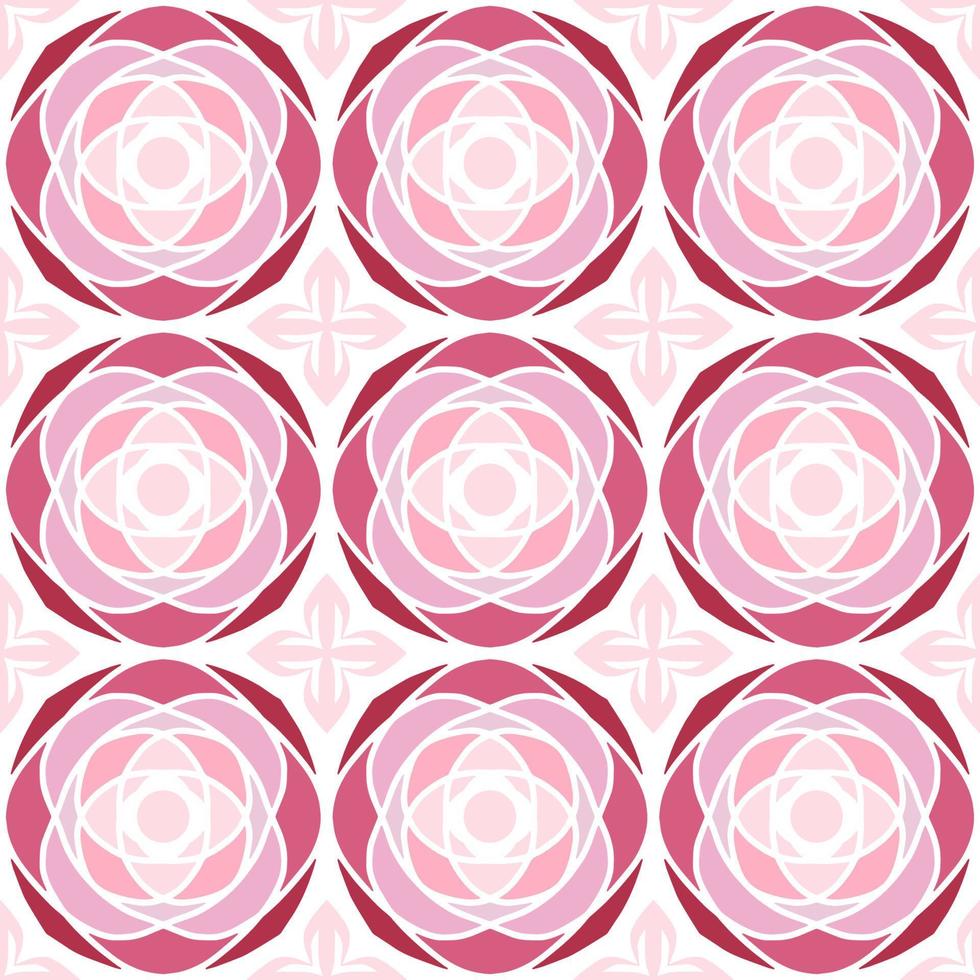 pastell rosa sömlös mönster med stam- form. mönster designad i ikat, aztek, marockanska, thai, lyx arabicum stil. idealisk för tyg plagg, keramik, tapet. vektor illustration.