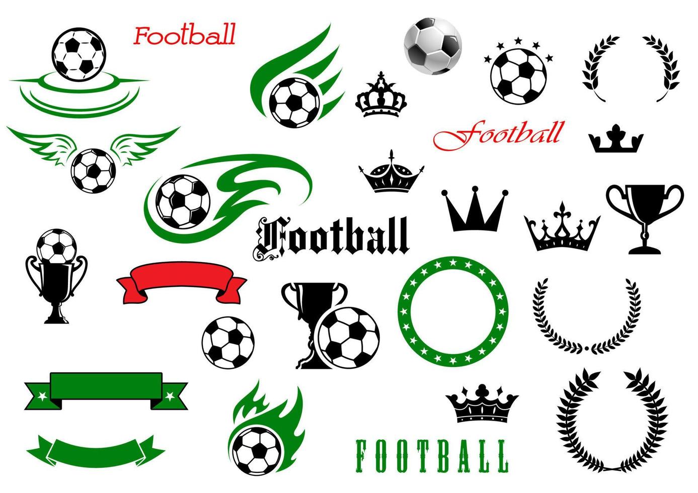 Fußball- oder Fußballspielsymbole für Sportdesign vektor