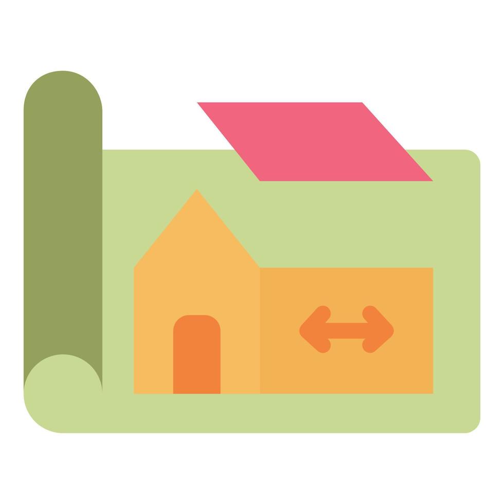 modell hus platt Färg ikon vektor