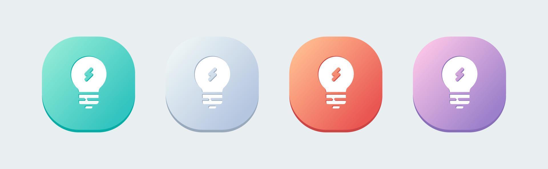 ljus Glödlampa fast ikon i platt design stil. aning tecken vektor illustration.