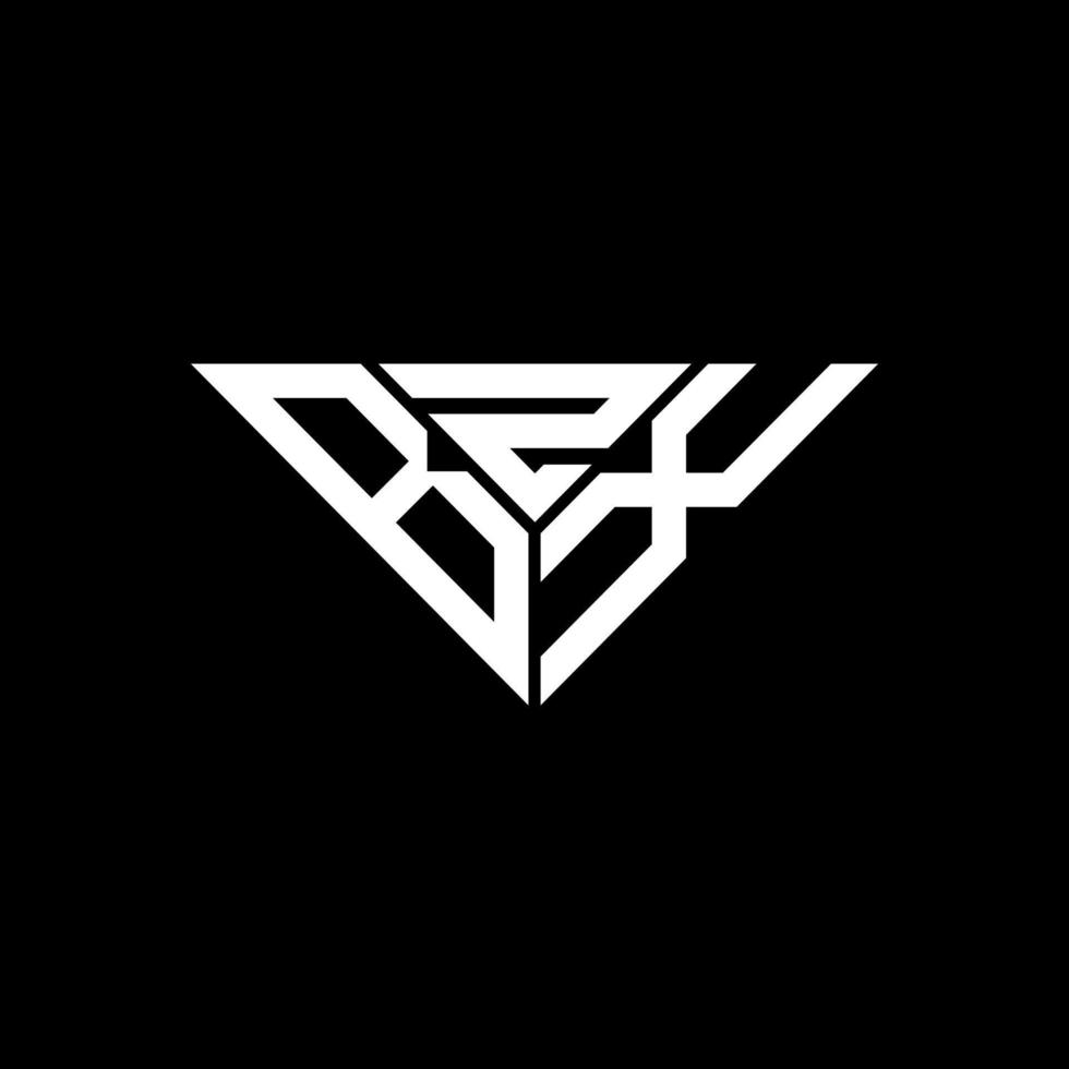 bzx brev logotyp kreativ design med vektor grafisk, bzx enkel och modern logotyp i triangel form.