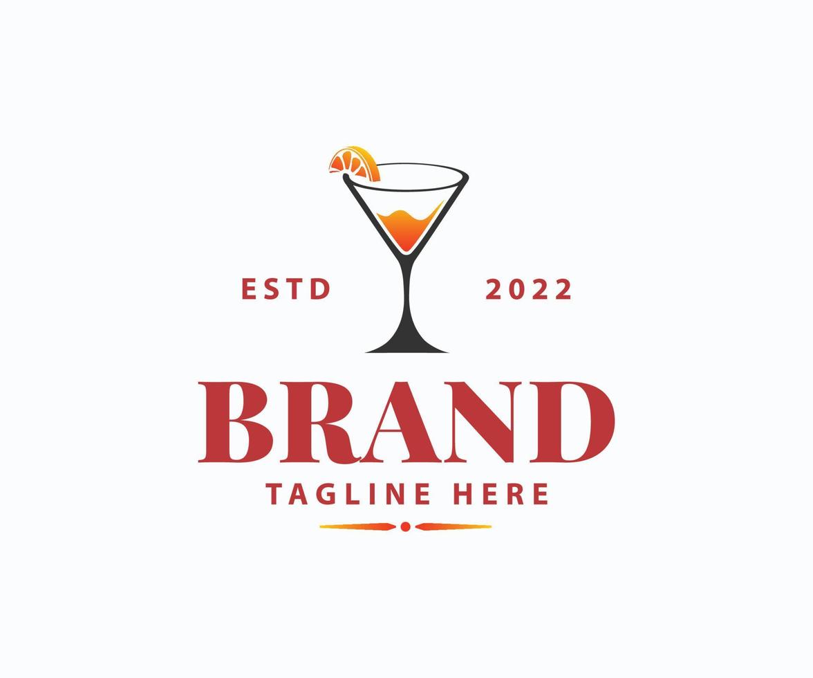 Bar-Logo-Design-Vorlage. Cocktailbar-Logo-Vorlage vektor