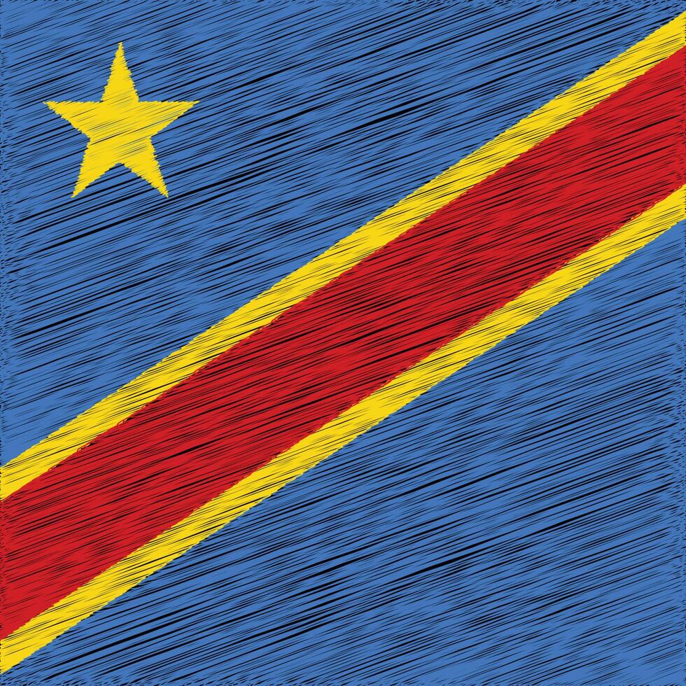 demokratische republik kongo unabhängigkeitstag 30. juni, quadratisches flaggendesign vektor
