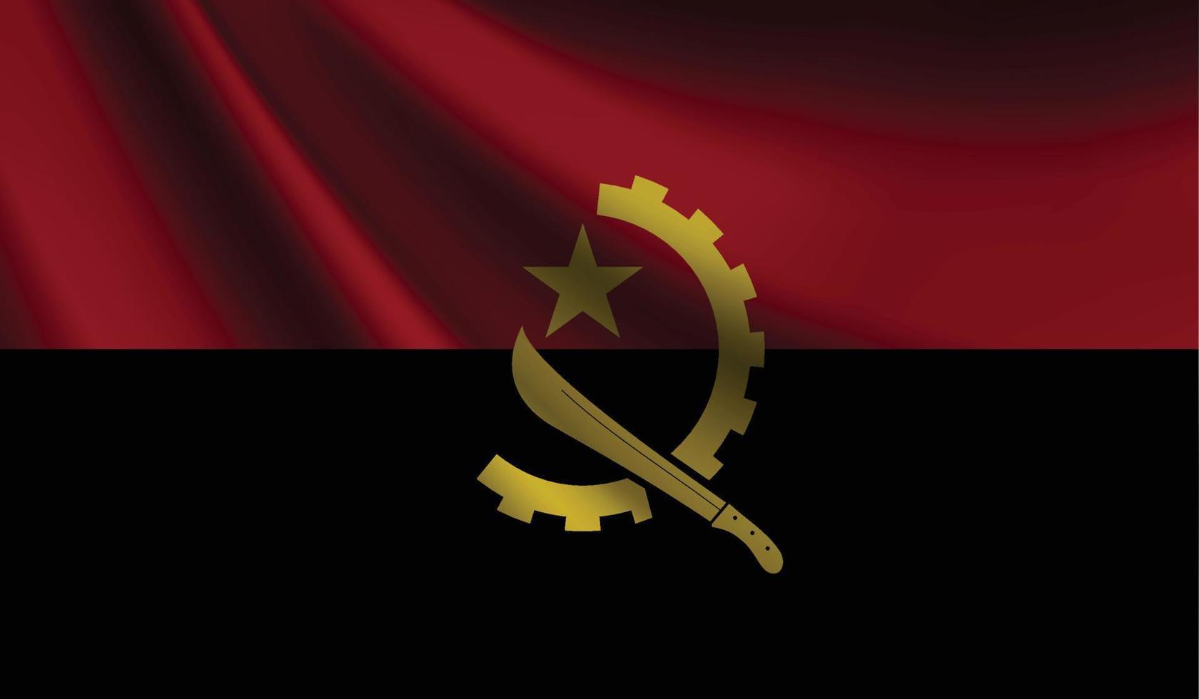 angola flagga vinka bakgrund för patriotisk och nationell design vektor