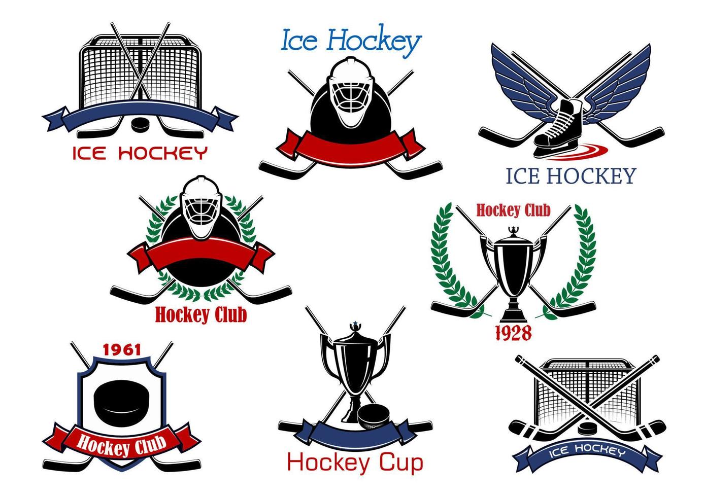 heraldische embleme des eishockeypokals vektor