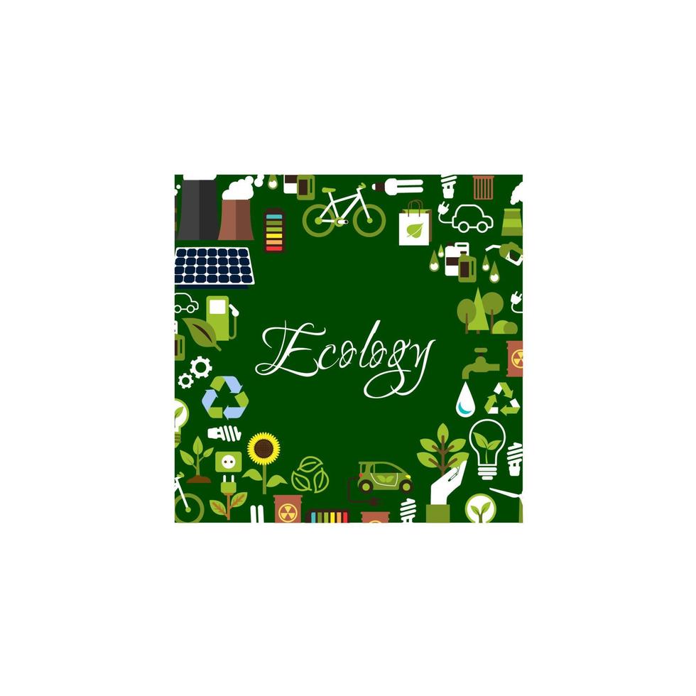 Öko-Hintergrund mit Recycling, Energiesymbole sparen vektor