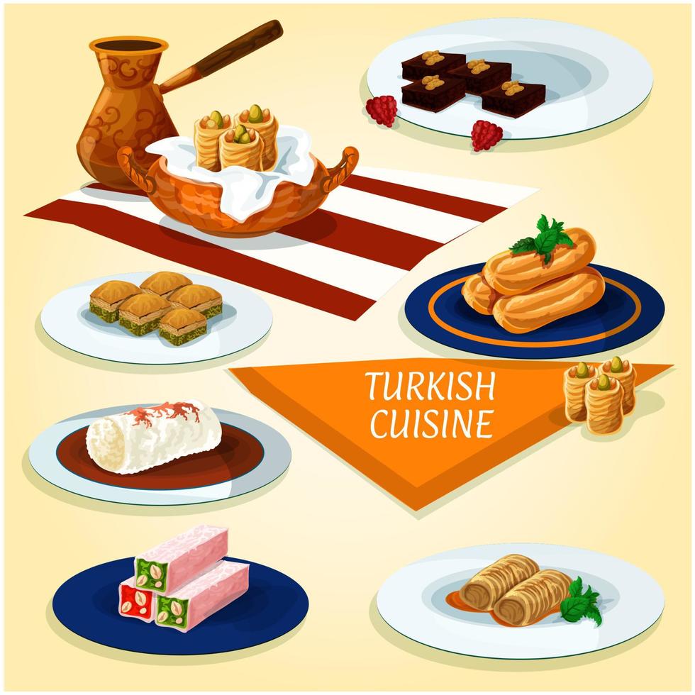 Symbol für Köstlichkeiten und Desserts der türkischen Küche vektor