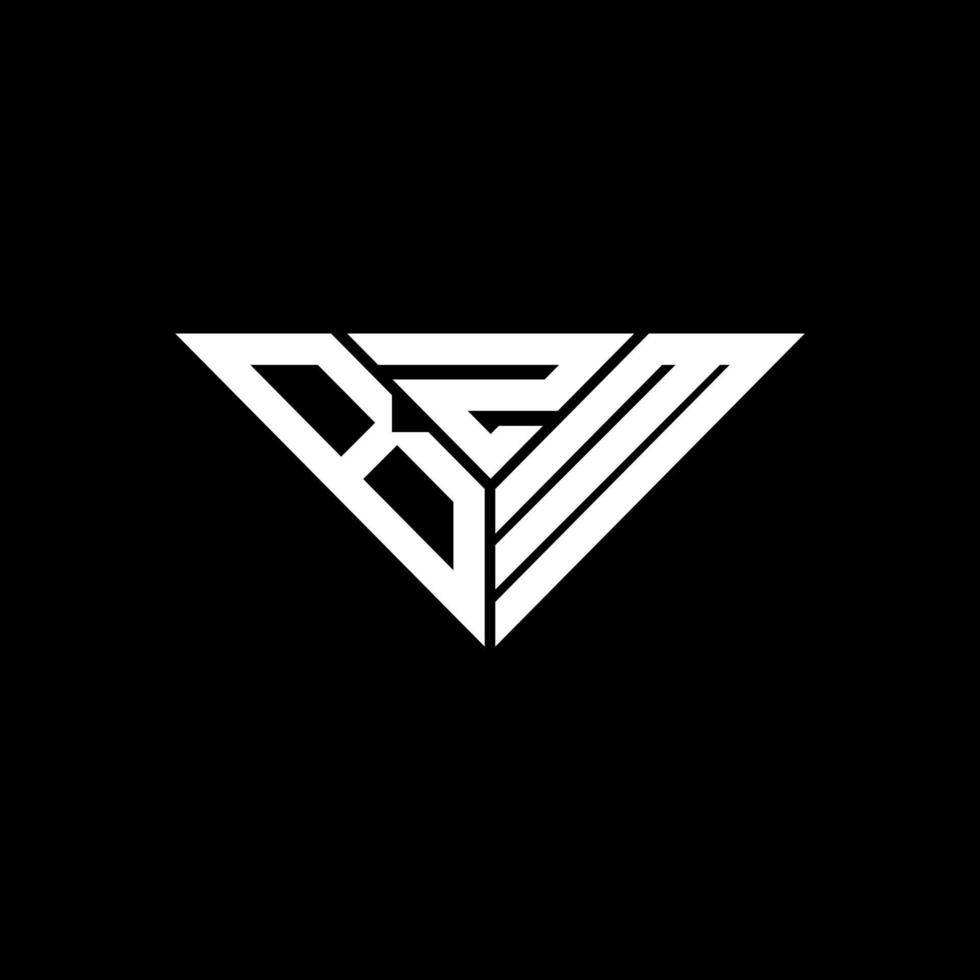 bzm brev logotyp kreativ design med vektor grafisk, bzm enkel och modern logotyp i triangel form.