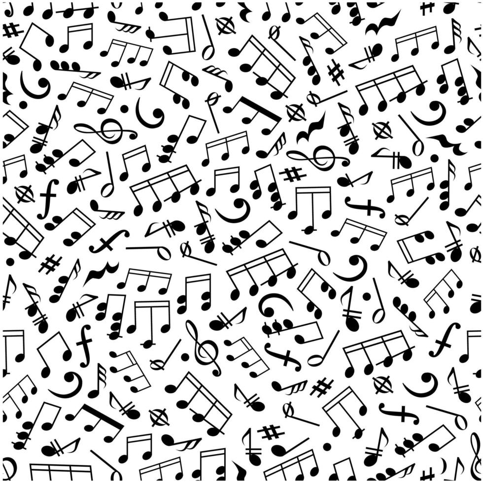 musik bakgrund med anteckningar sömlös mönster vektor