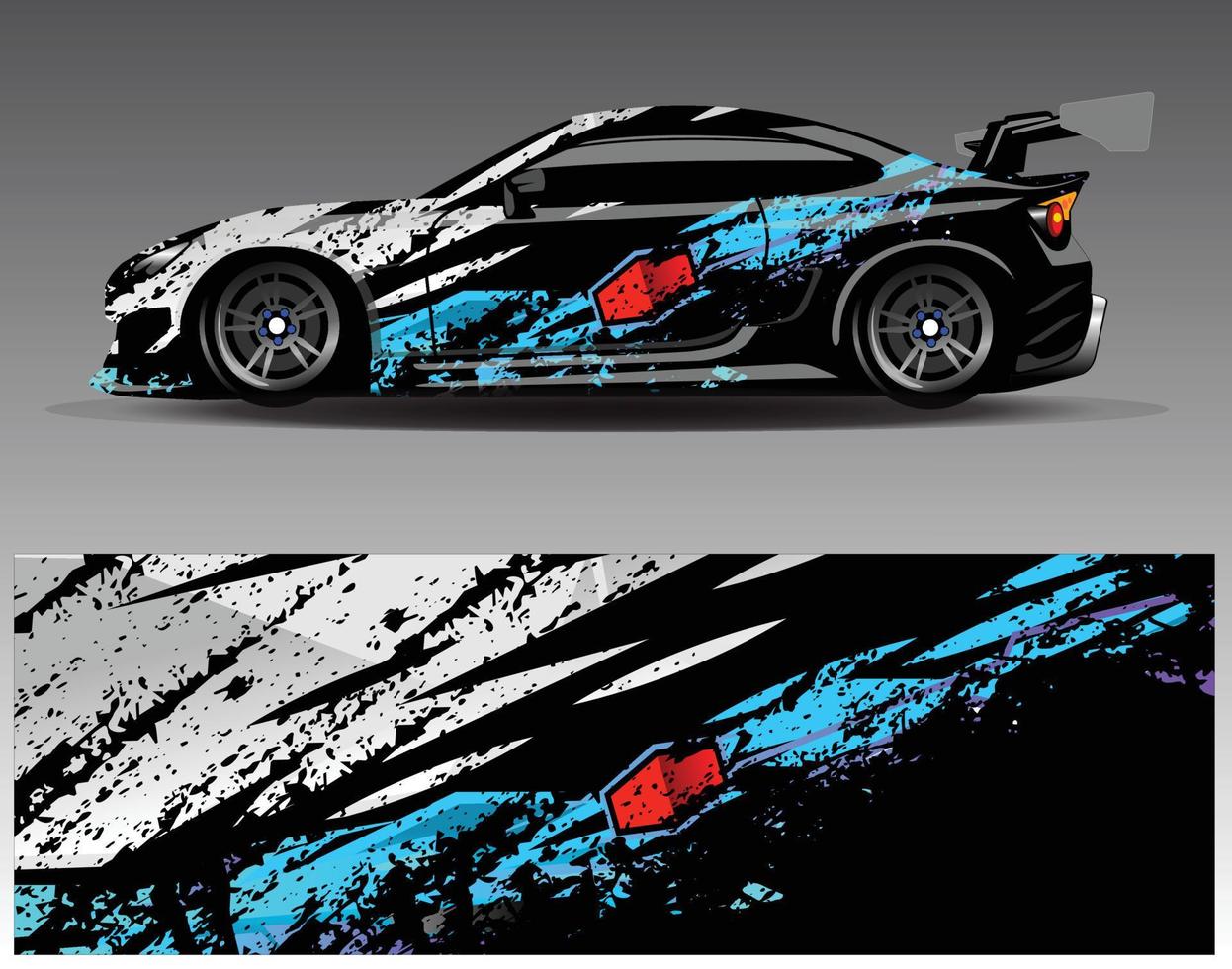 Auto-Wrap-Design-Vektor. grafische abstrakte Streifen-Rennhintergrund-Kit-Designs für Wrap-Fahrzeug-Rennwagen-Rallye-Abenteuer und Lackierungen vektor