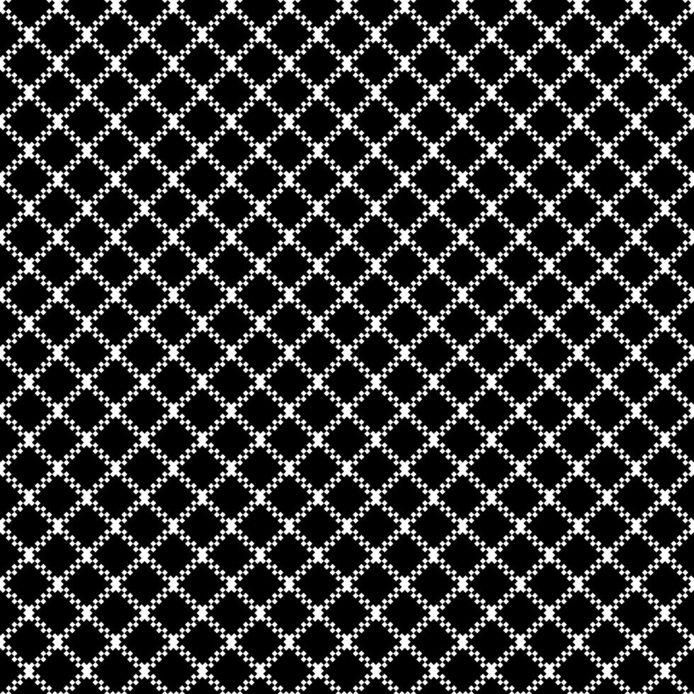 Mesh-Pixel-Ornament schwarz nahtloses Muster vektor