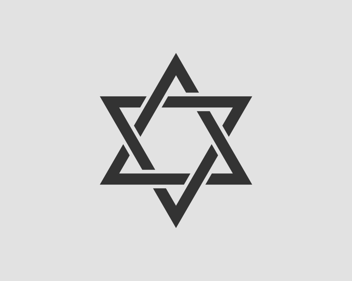 jüdische davidstern-ikone. Vektorsymbol mit sechs spitzen Sternen. vektor