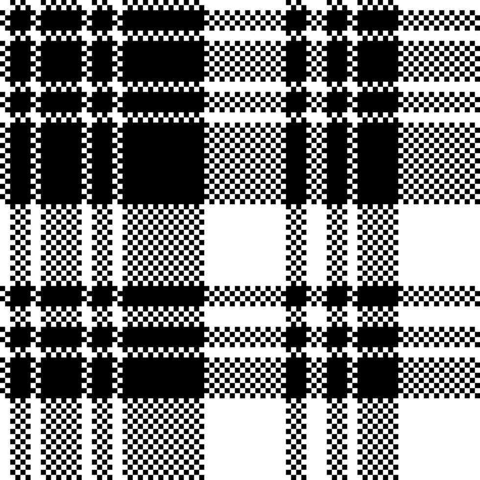 Pixel-Check-Stoffstruktur Schwarz-Weiß-nahtloses Muster vektor
