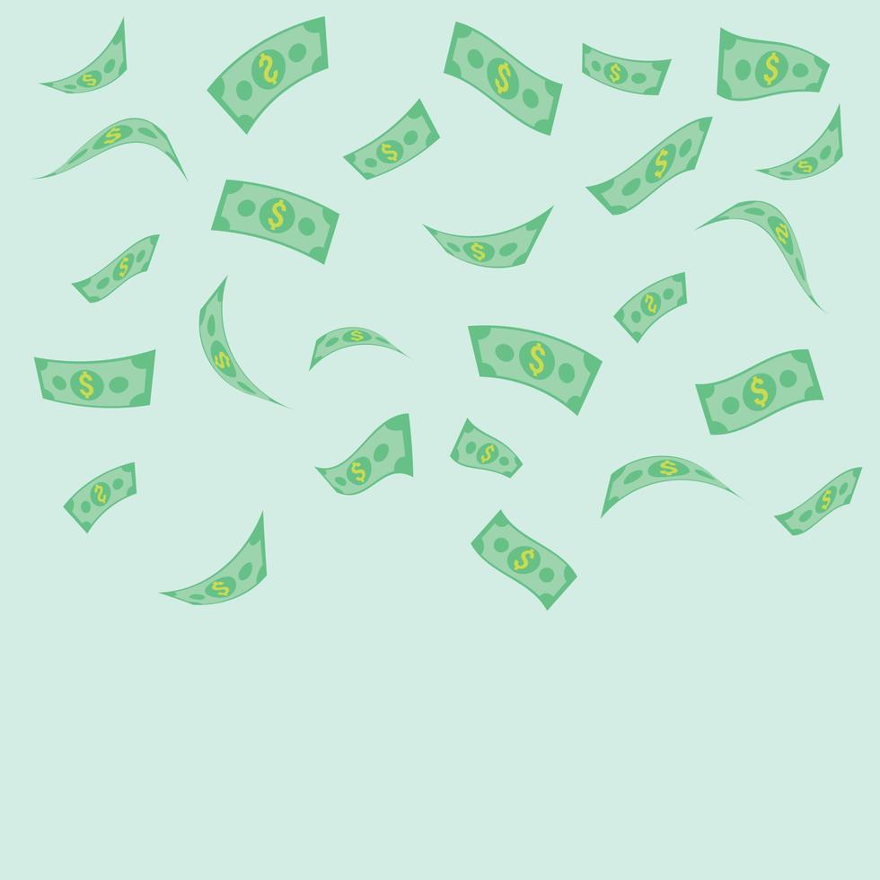 faller pengar dollar sedlar vektor illustration. vektor illustration samling för finansiera, bingo, valuta, Framgång, investering begrepp