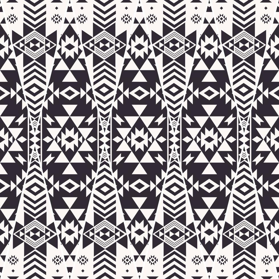 abstraktes geometrisches Patchwork. Ethnischer aztekischer geometrischer Patchworkschwarzweiss-nahtloser Musterhintergrund. Verwendung für Stoffe, ethnische Innendekorationselemente, Polster, Verpackungen. vektor