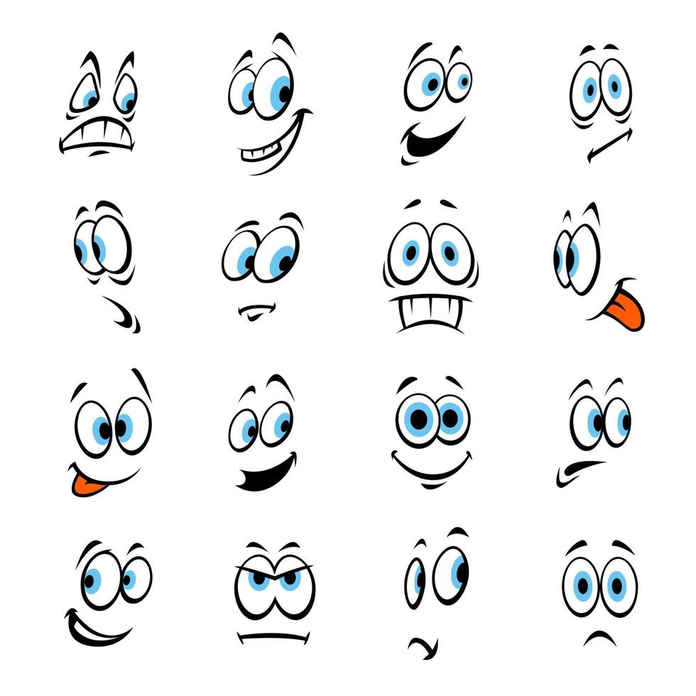 Cartoon-Augen mit Ausdrücken und Emotionen vektor