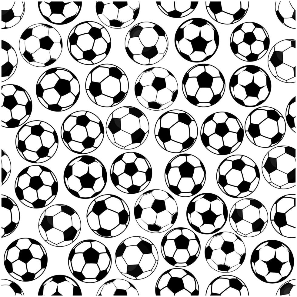 svart och vit fotboll bollar sömlös mönster vektor