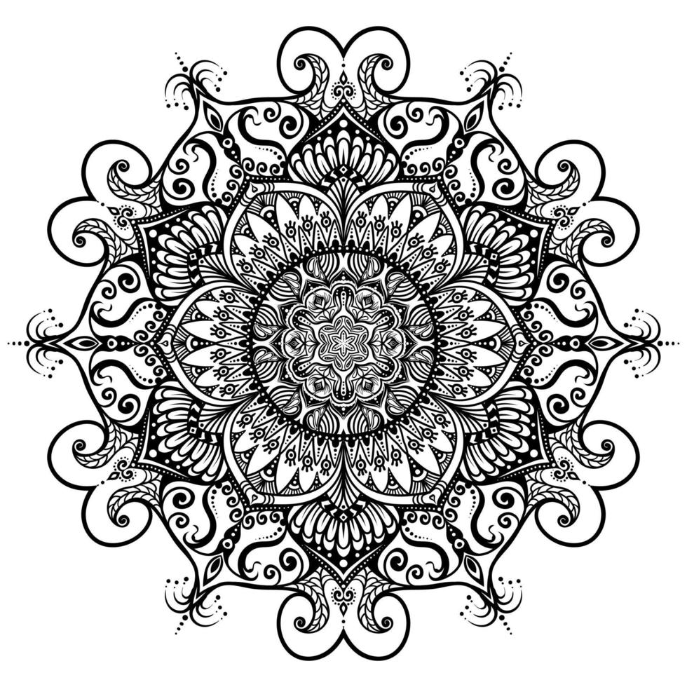 Mandala-Formen einfach zum Färben Vektor-Mandala-Blume orientalische Blumenmusterillustration vektor