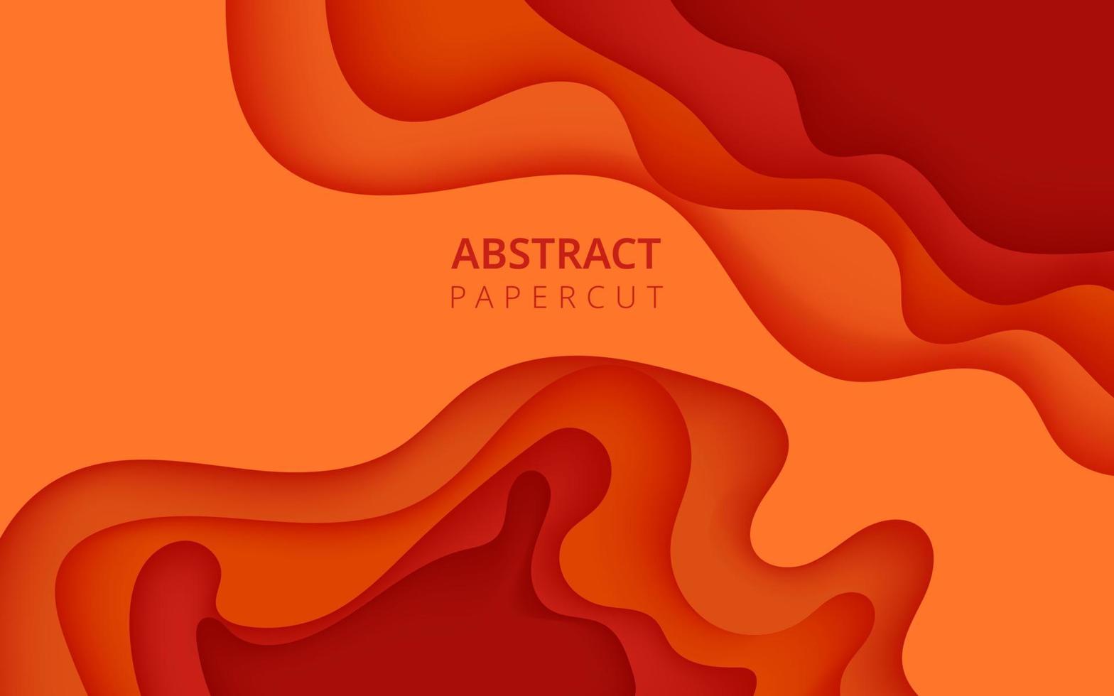 abstrakte farbenfrohe orangefarbene dynamische wellenförmige Schichten Hintergrund im Papercut-Stil. eps10-Vektor vektor