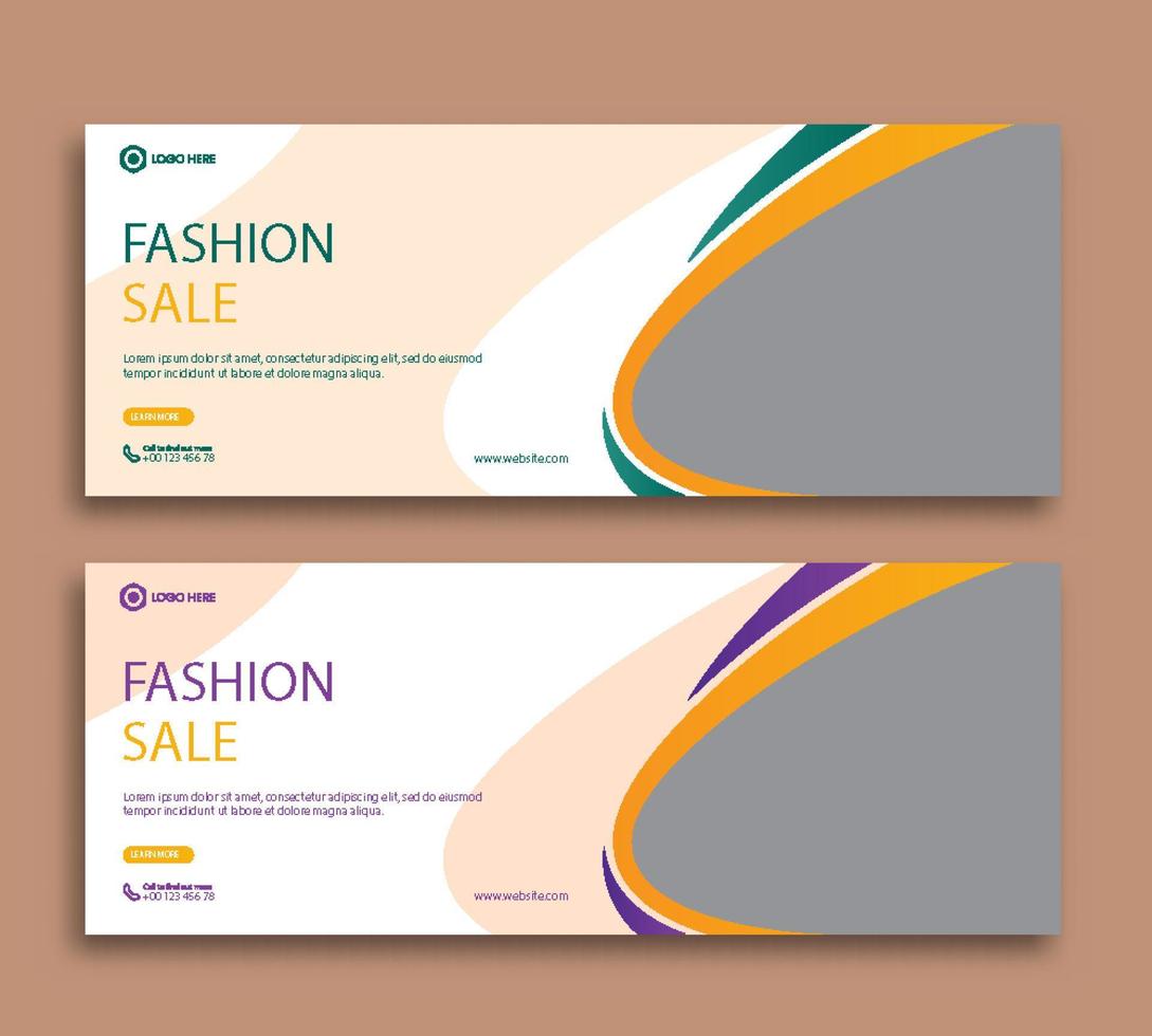 Modeverkauf Web-Cover und Banner-Vorlage vektor