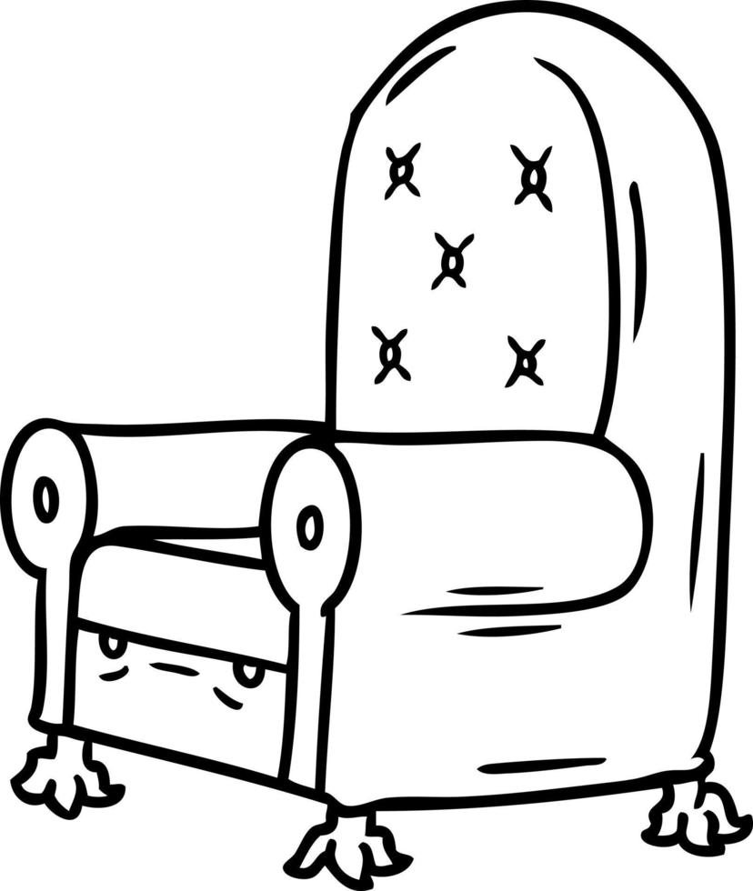 Strichzeichnung Doodle eines blauen Sessels vektor