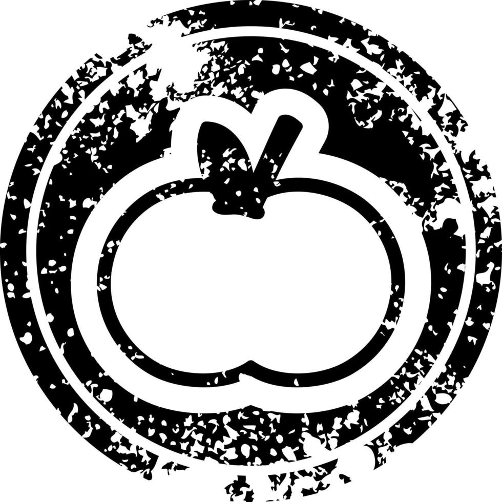 Bio-Apfel-Distressed-Symbol vektor