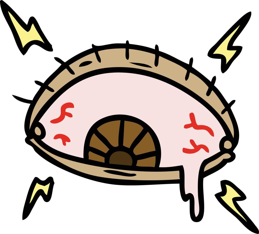 Cartoon-Doodle eines wütenden Auges vektor