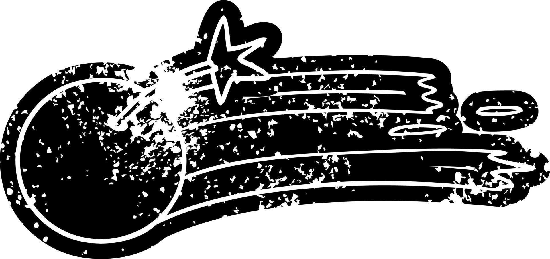 grunge ikon teckning av en belyst bomba vektor