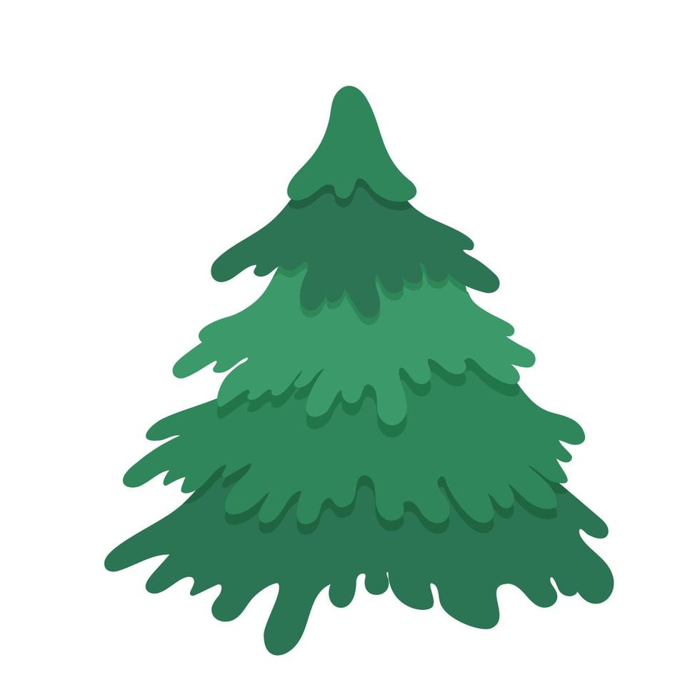 weihnachtsbaum isolierte vektorillustration im karikaturstil. Tanne Clipart. vektor