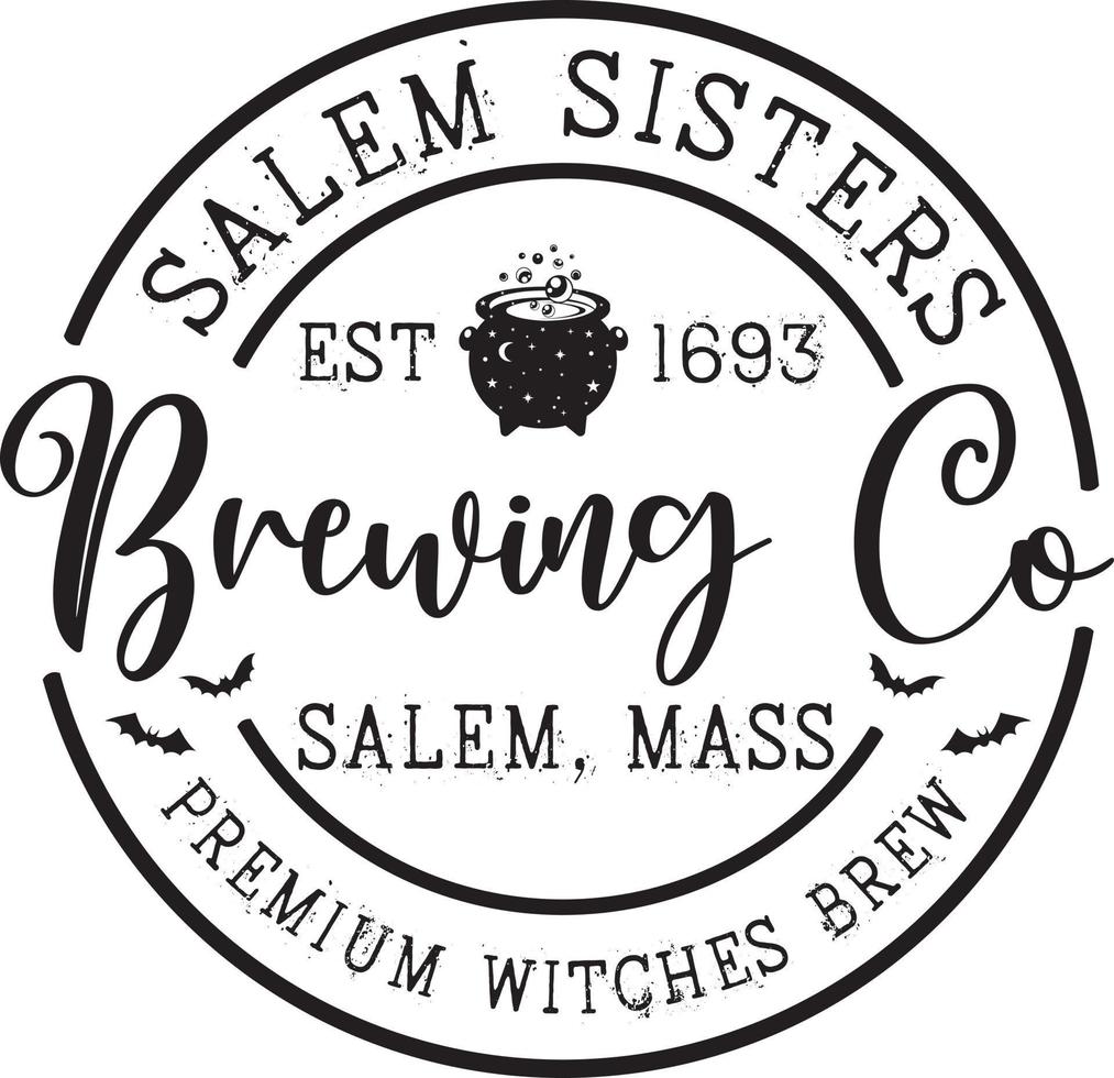 Salem Sisters Brewing Co, Halloween-LKW, fröhliches Halloween, Vektorillustrationsdatei vektor