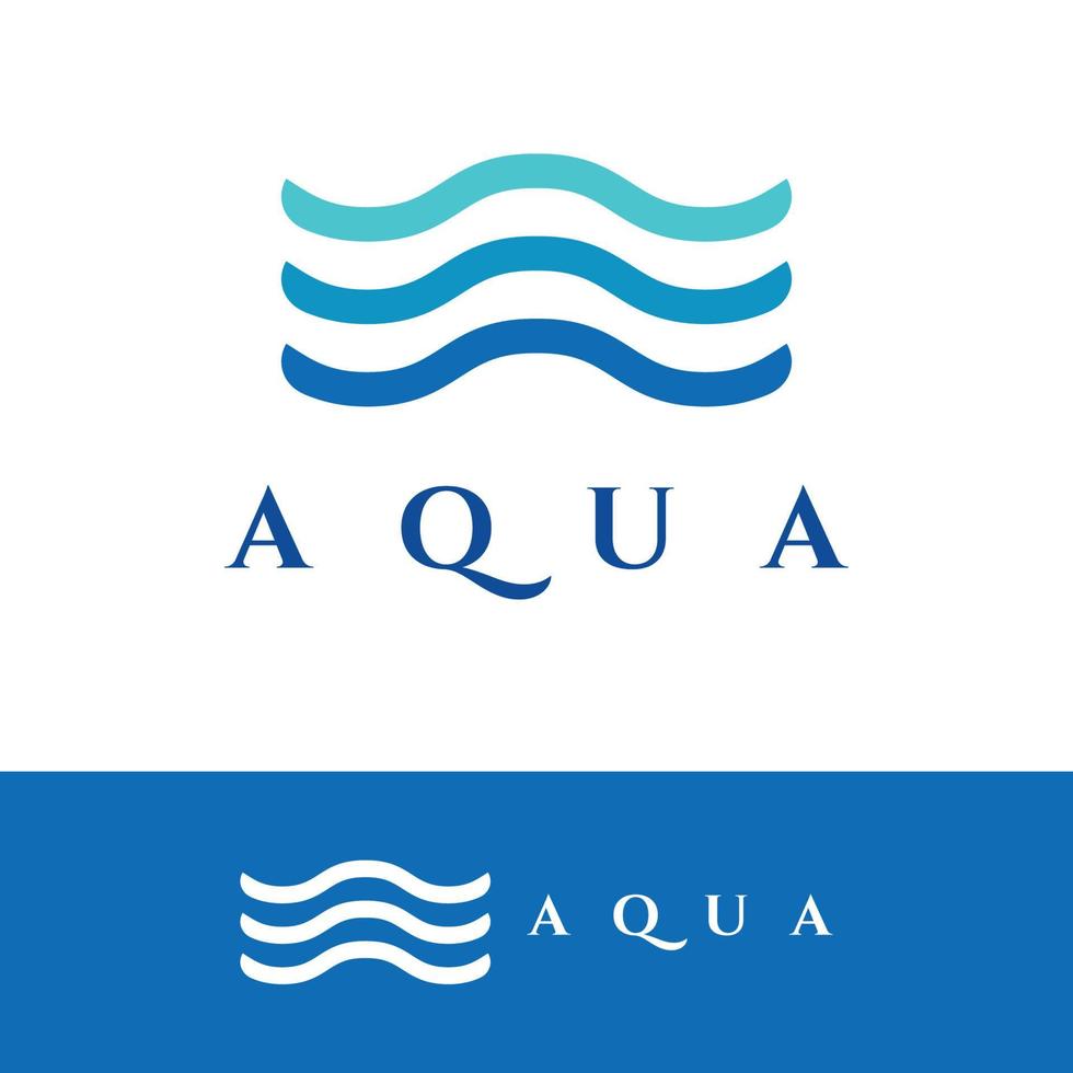 natürliches blaues reines aquawasser logo design.aqua abstraktes design mit umriss.trinken oder mineralwasser zeichen symbol. vektor