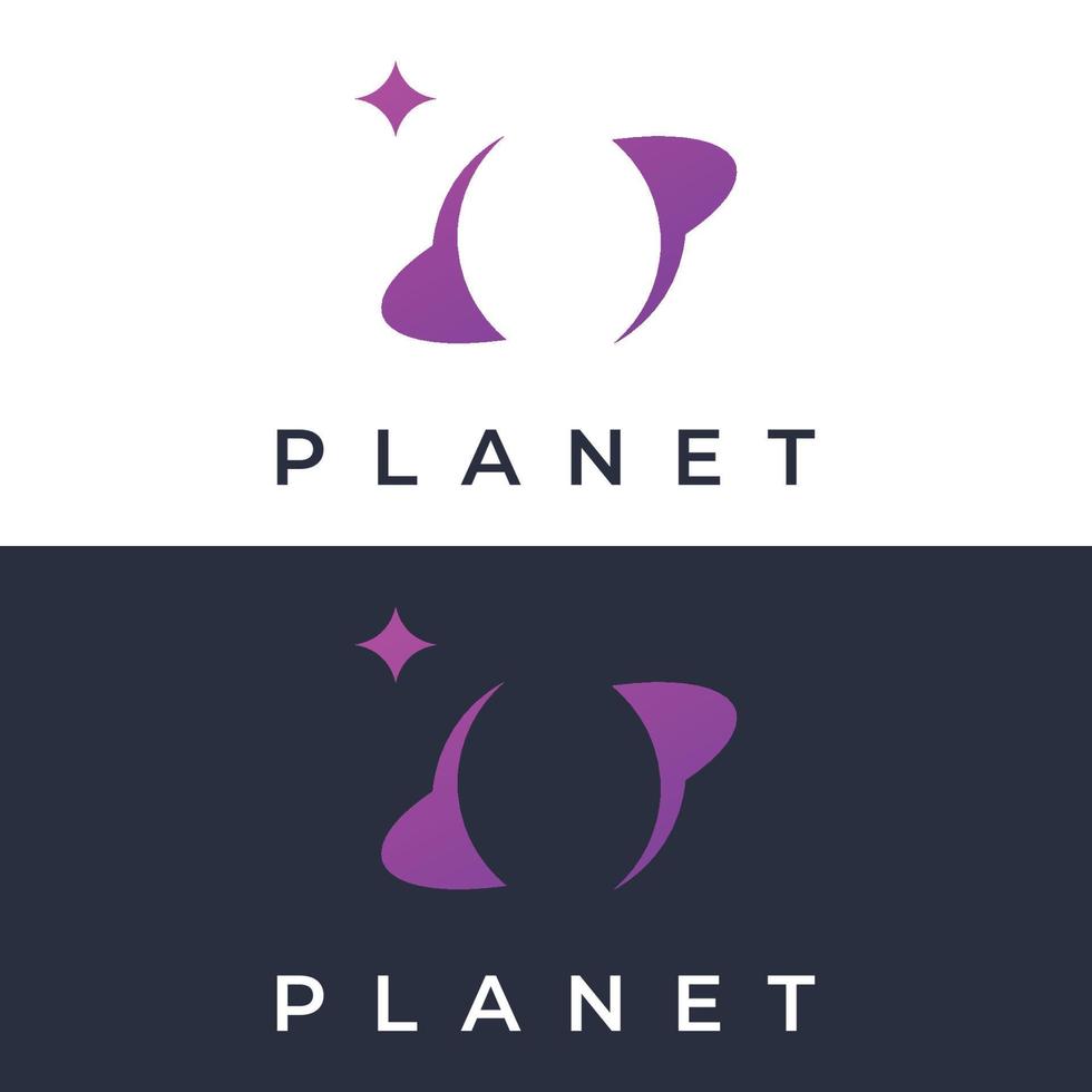 Plats planet mall logotyp vektor design omgiven förbi ringar eller banor. för affischer, företag kort, Plats vetenskap.