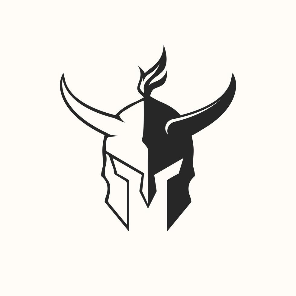 spartansk behornad logotyp illustration design för din företag eller företag vektor