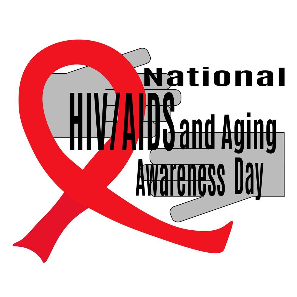 nationaler hiv-aids- und altersbewusstseinstag, medizinisches plakat oder banneridee vektor
