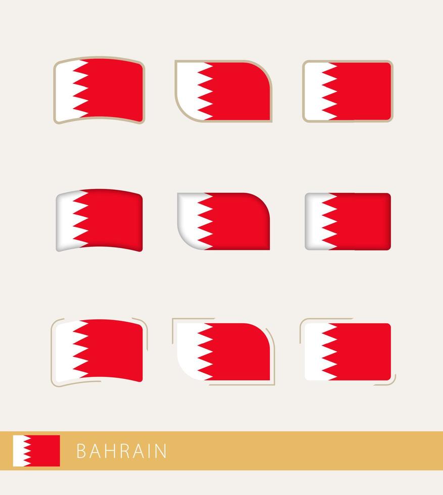 Vektorflaggen von Bahrain, Sammlung von Bahrain-Flaggen. vektor