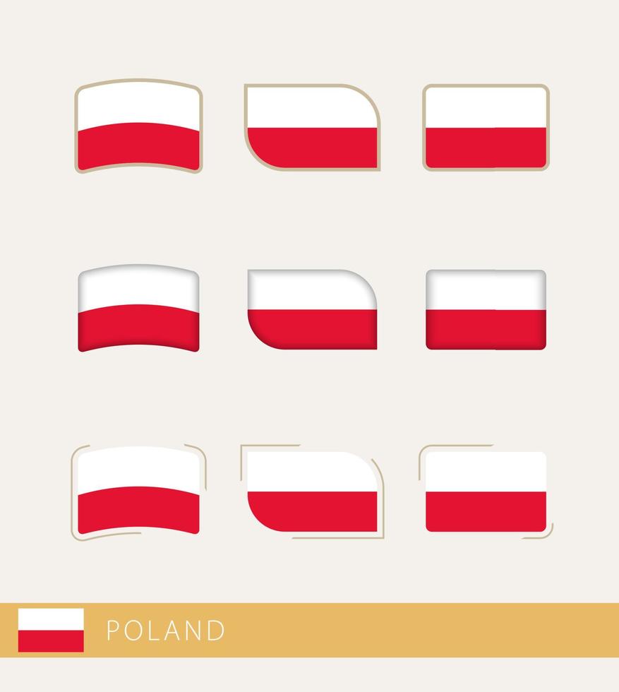 vektor flaggor av Polen, samling av polen flaggor.